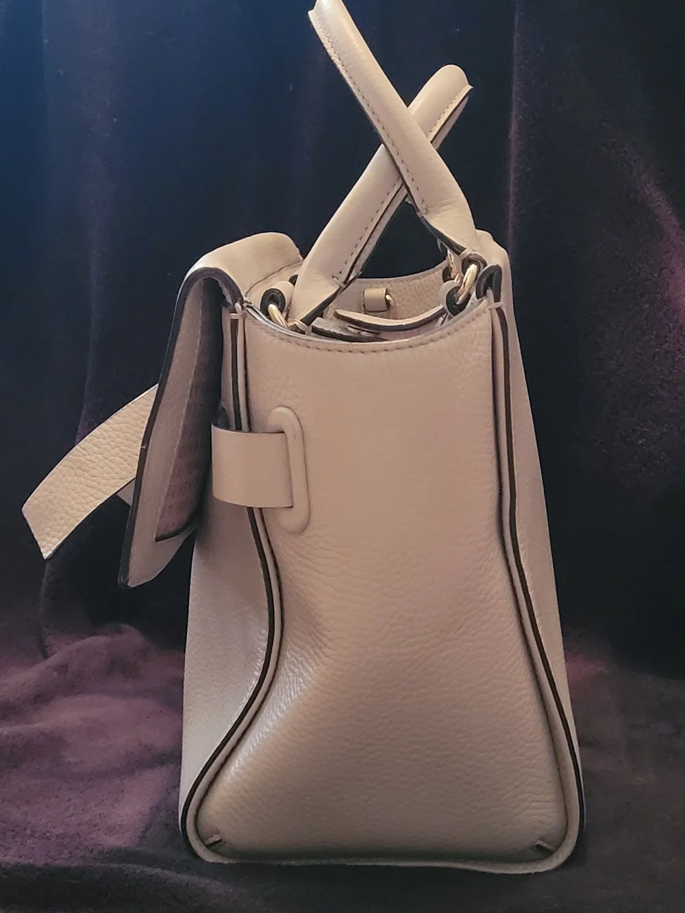 Kate Spade Prospect Place Small Alessa Pebbled Leather Bow Handbag Blush/Stone